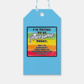 Ik probeer vandaag Geweldige te zijn Cadeaulabel (Voorkant)