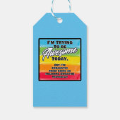 Ik probeer vandaag Geweldige te zijn Cadeaulabel (Achterkant)