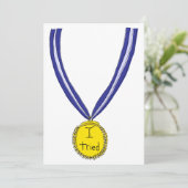 Ik probeerde medaille feestdagenkaart (Staand voorkant)