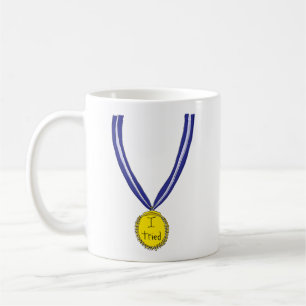 Ik probeerde medaille koffiemok