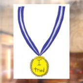 Ik probeerde medaille raamsticker (Vel 2)