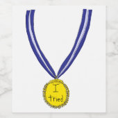 Ik probeerde medaille wijn etiket (Enkel label)
