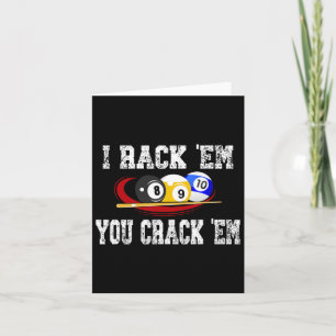 Ik rack em jij crack em grappige biljartpool bilja kaart