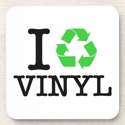Ik recycle vinyl drankjes onderzetter (Voorkant)