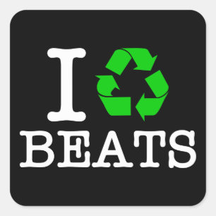 Ik Recyclen Beats Vierkante Sticker