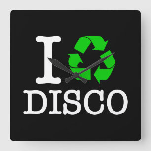 Ik Recyclen Disco Vierkante Klok
