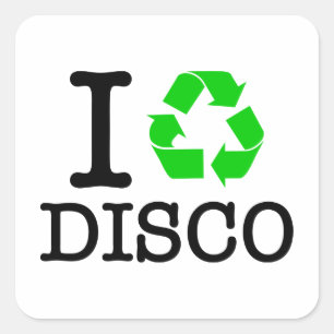 Ik Recyclen Disco Vierkante Sticker
