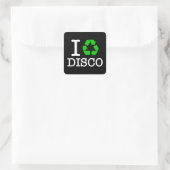 Ik Recyclen Disco Vierkante Sticker (Tas)