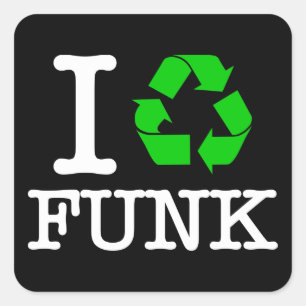 Ik Recyclen Funk Vierkante Sticker