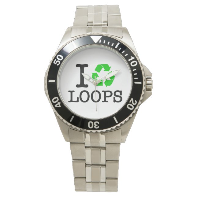 Ik Recyclen Loops Horloge (Voorkant)