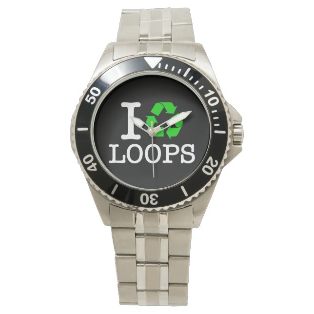Ik Recyclen Loops Horloge (Voorkant)
