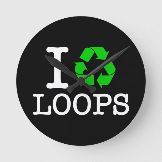 Ik Recyclen Loops Ronde Klok (Voorkant)