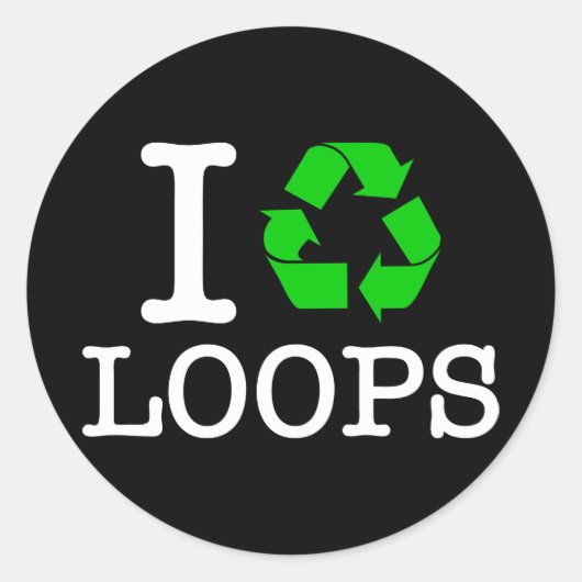 Ik Recyclen Loops Ronde Sticker (Voorkant)