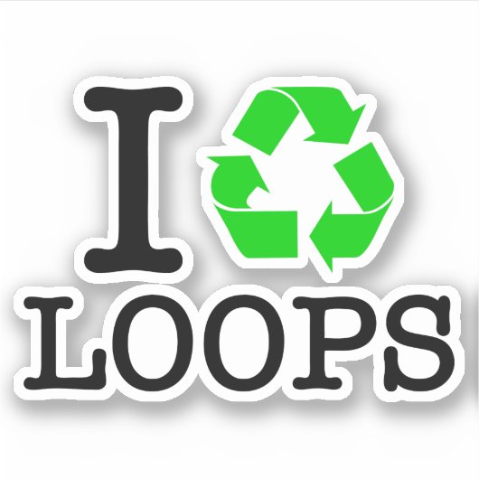 Ik Recyclen Loops Sticker (Voorkant)
