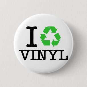 Ik Recyclen vinyl Ronde Button 5,7 Cm