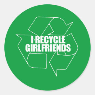 IK RECYCLEN VRIENDINNEN RONDE STICKER