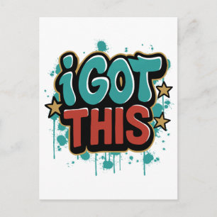 IK RED HET Graffiti Stijl Motiverende Typografie Briefkaart