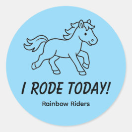 Ik reed blauw ronde sticker