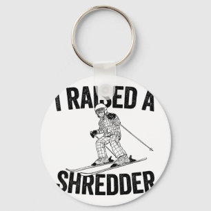 Ik reed een shredder grappig skiën sleutelhanger