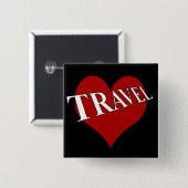 Ik reis graag vierkante button 5,1 cm (Voorkant /achterkant)