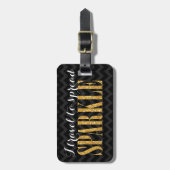 Ik reis naar Spread Sparkle Black Chevron Bagagelabel (Voorkant verticaal)