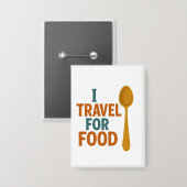 Ik reis voor eten -  lepelavontuur button (Voorkant / Achterkant)