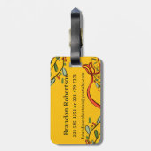 Ik reis voor kerstmonogram "B" met naam Bagagelabel (Achterkant verticaal)