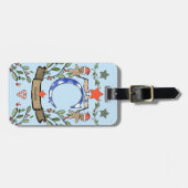 Ik reis voor kerstmonogram "C" met naam Bagagelabel (Voorkant horizontaal)