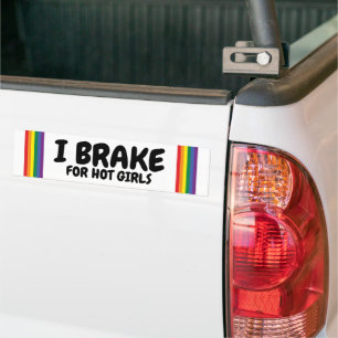 Ik rem op de regenboogpride Gay Thétaire voor Hot  Bumpersticker