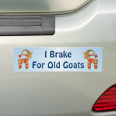 Ik rem op het oude Man Bumpersticker (Op auto)