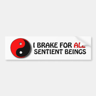IK REM VOOR ALLE ZINVOLLE WEZENS (Rood/Zwarte Tao) Bumpersticker