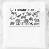 Ik rem voor beestjes rechthoekige sticker (Tas)