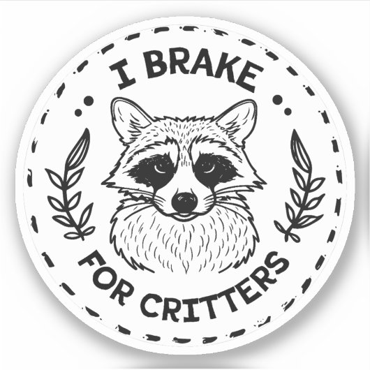 Ik rem voor beestjes sticker (Voorkant)