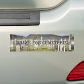 Ik rem voor begraafplaatsen. bumpersticker (Op auto)