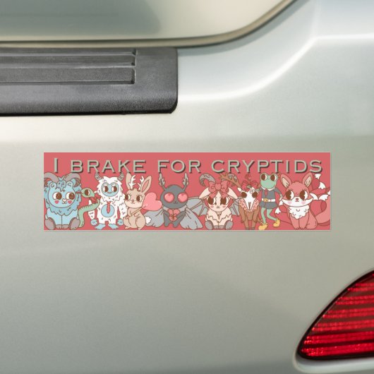 Ik rem voor Cryptids Mothman Bumper Sticker (Op auto)