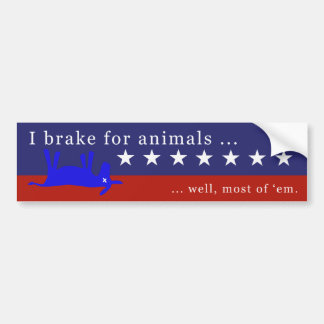 Ik rem voor dieren (geen ezels) 4 bumpersticker