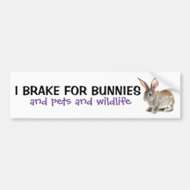 Ik rem voor konijntjes Bumpersticker