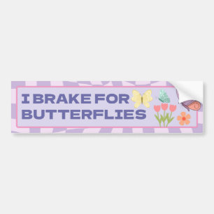 Ik rem voor vlinders bumpersticker