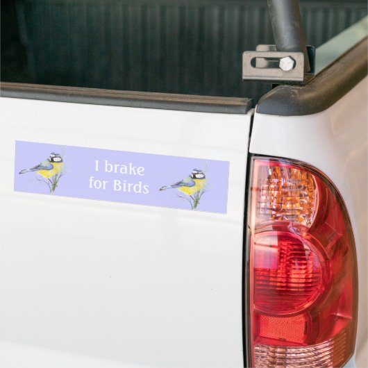 Ik rem voor vogels, Waterverf Common Bird Bumpersticker (Op Truck)