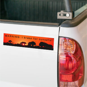 Ik rem voor zonsondergang bumpersticker