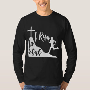 Ik ren naar Jesus Running Jogging Religious Christ T-shirt