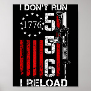 Ik Ren Niet, Ik Herlaad - Usa Geweer Vlag Pro Gewe Poster