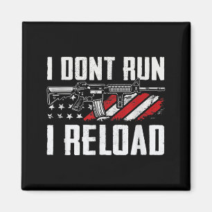 Ik Ren Niet Ik Herlaad Usa Vlag Pro Geweren Grappi Magneet