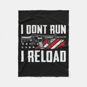 Ik Ren Niet Ik Herlaad Usa Vlag Pro Pistolen Grapp Fleece Deken