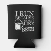 Ik ren omdat ik Beer heel leuk vind Blikjeskoeler (Achterkant)