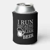 Ik ren omdat ik Beer heel leuk vind Blikjeskoeler (Blikje Achterkant)