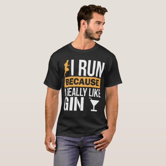 Ik ren omdat ik echt van Gin Liquor T-Shirt hou (Voorkant volledig)