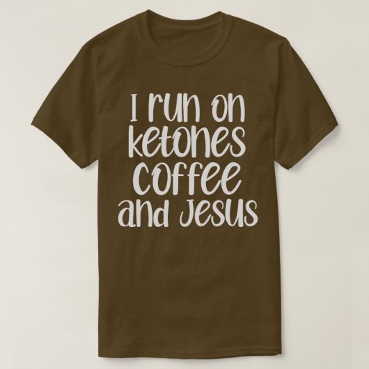 Ik ren op Ketones Coffee Jesus T-shirt (Design voorkant)