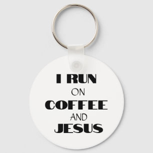 IK REN OP KOFFIE EN JEZUS SLEUTELHANGER