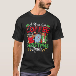 Ik ren op koffie en kerstmuziek Eggnog latte H T-shirt